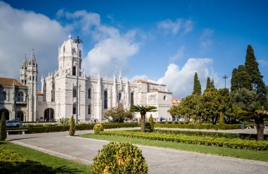 Lizbon Portekiz 'in tarihi manastırı Mosteiro dos Jeronimos