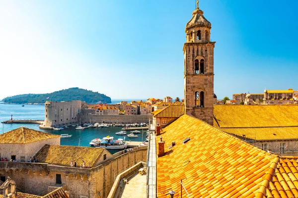 Panorama Dubrovnik Toits Vieille Ville Attraction Touristique Europe Croatie — Photo