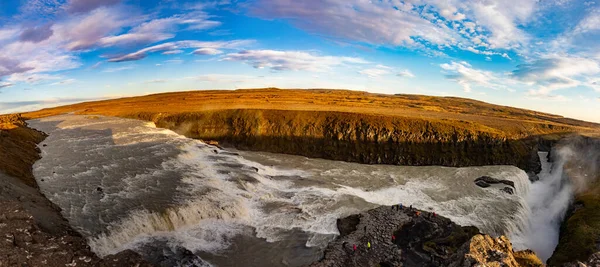 Isländischer Wasserfall Gullfoss Großer Meilenstein Auf Dem Goldenen Kreis Von — Stockfoto