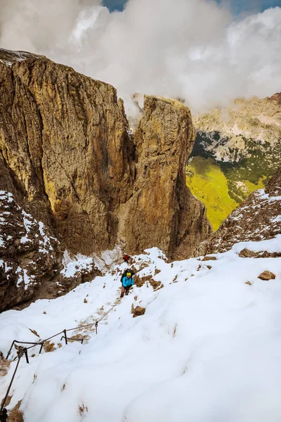 Sommaren Sökvägen Till Sella Ronda Dolomiterna Italien — Stockfoto