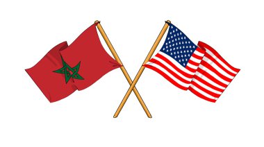 America and Morocco alliance and friendship clipart