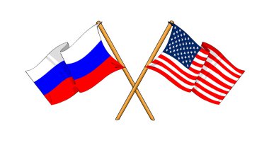 America and Russia alliance and friendship clipart