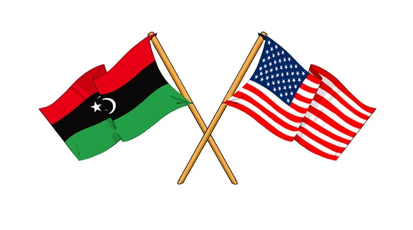 America and Libya alliance and friendship — Stock Photo, Image