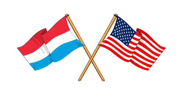 America and Luxembourg alliance and friendship — Stock Photo, Image