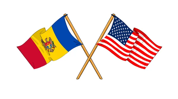 America and Moldova alliance and friendship — Stock Photo, Image