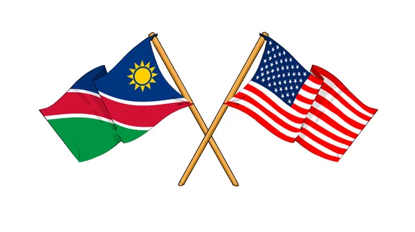 America and Namibia alliance and friendship — Stock Photo, Image