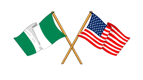 Amerika och nigeria alliansen och vänskap — Stockfoto