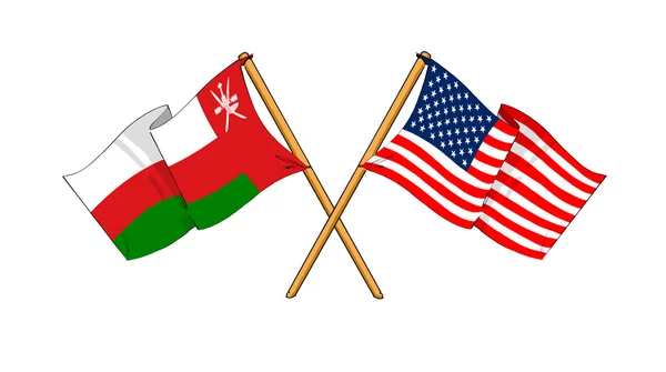 America and Oman alliance and friendship — Stock Photo, Image