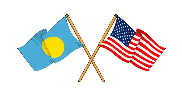 America and Palau alliance and friendship — Stock Photo, Image