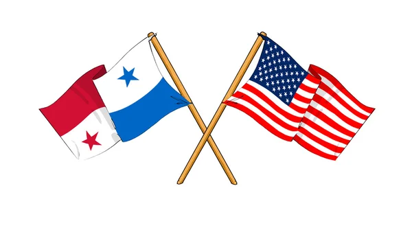 Amerika en panama Bondgenootschap en vriendschap — Stockfoto
