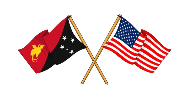 Amerika und Papua neue Guinea-Allianz und Freundschaft — Stockfoto