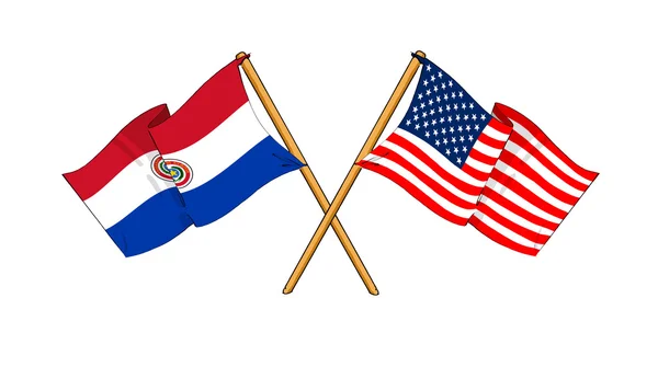 America and Paraguay alliance and friendship — Stock Photo, Image