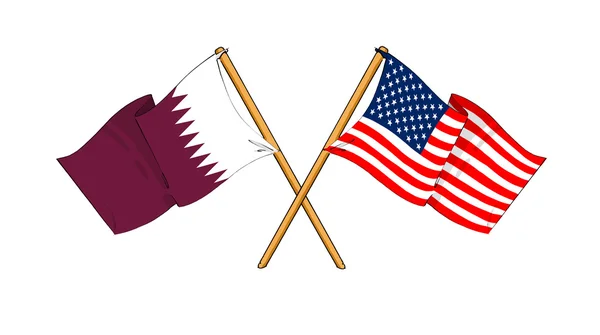 Alliance et amitié Amérique et Qatar — Photo