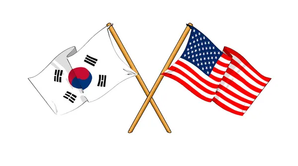 USA och Sydkorea alliansen och vänskap — Stockfoto