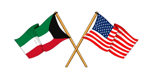 America and Kuwait alliance and friendship — Stock Photo, Image