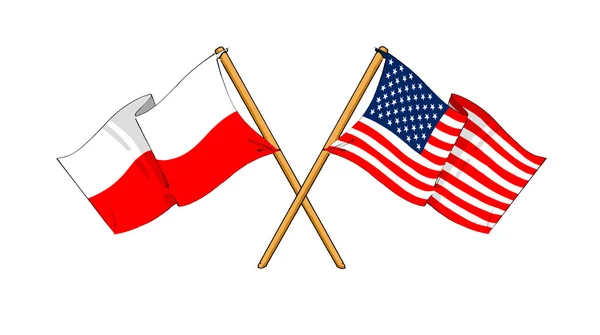 Союз и дружба между Америкой и Польшей Стоковая Картинка