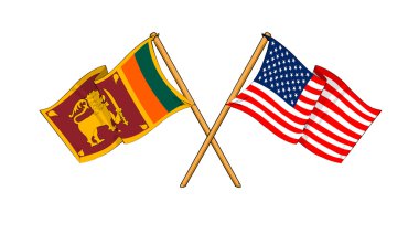 America and Sri Lanka alliance and friendship clipart