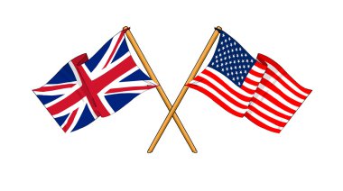 America and United Kingdom alliance and friendship clipart