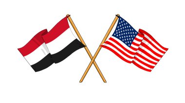 America and Yemen alliance and friendship clipart