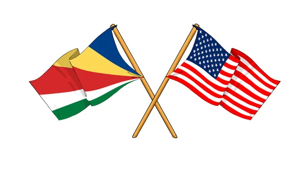 America and Seychelles alliance and friendship — Stock Photo, Image