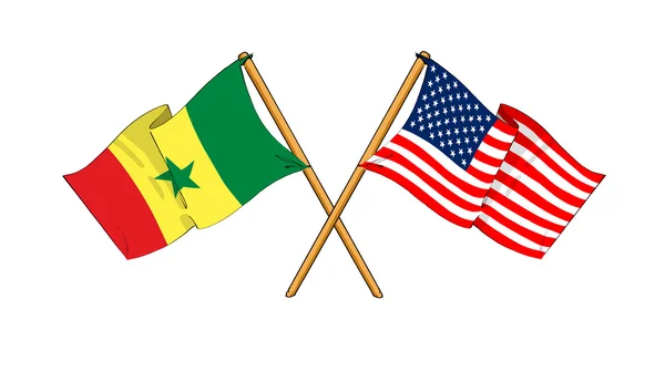 America and Senegal alliance and friendship — Stock Photo, Image