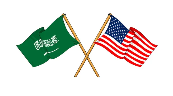 Αμερική και η Σαουδική Αραβία Συμμαχία και φιλία — Φωτογραφία Αρχείου