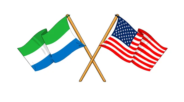 América y Sierra Leona alianza y amistad — Foto de Stock