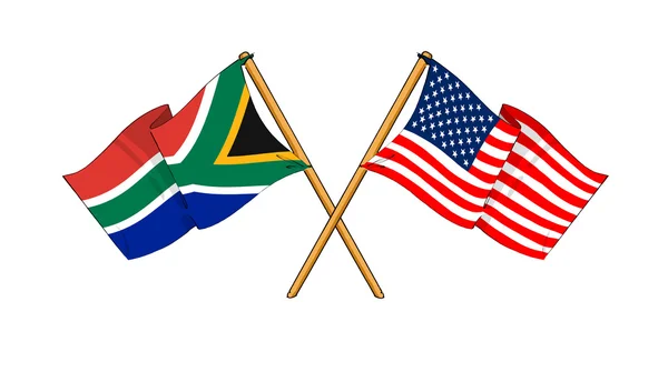 America and South Africa alliance and friendship — Stock Photo, Image