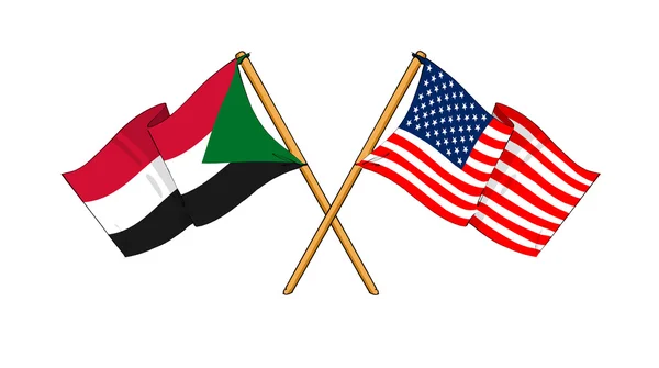 America and Sudan alliance and friendship — Stock Photo, Image