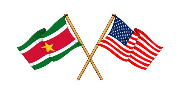 America and Suriname alliance and friendship — Stock Photo, Image