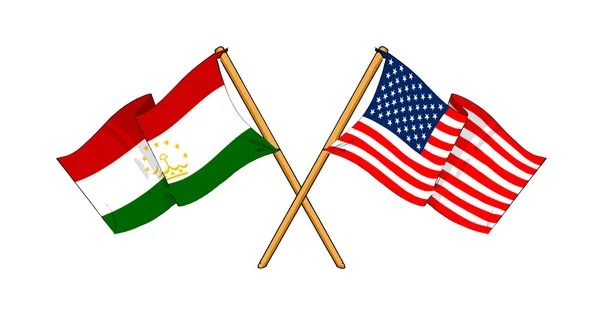 America and Tajikistan alliance and friendship — Stock Photo, Image