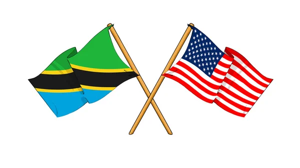 América e Tanzânia aliança e amizade — Fotografia de Stock
