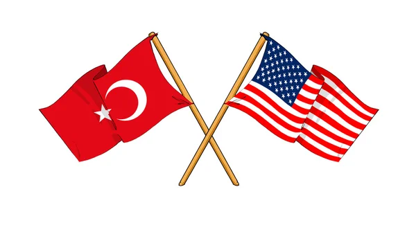 Amerika ve Türkiye'nin İttifak ve dostluk — Stok fotoğraf