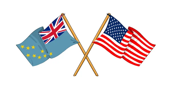 America and Tuvalu alliance and friendship — Stock Photo, Image