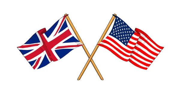 America and United Kingdom alliance and friendship — Stock Photo, Image