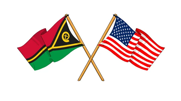 Amerika och vanuatu alliansen och vänskap — Stockfoto