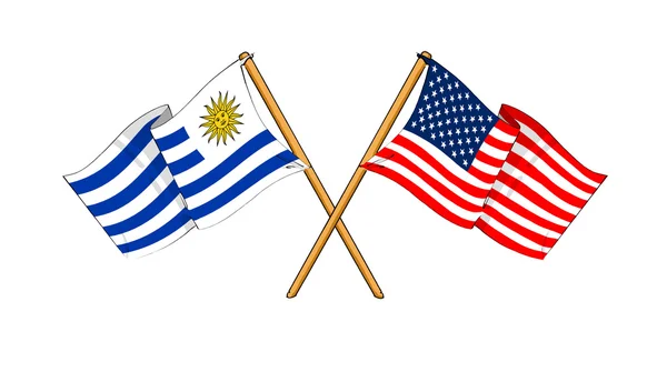 Alianza y amistad América y Uruguay — Foto de Stock