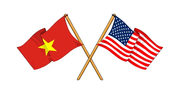 Америка і В'єтнам Альянсу та дружби — стокове фото