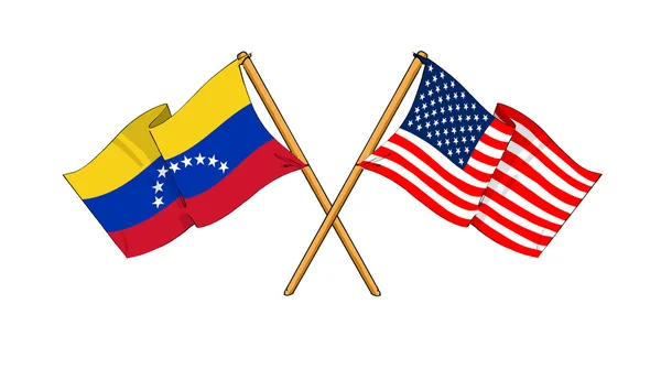 Amerika en venezuela Bondgenootschap en vriendschap — Stockfoto