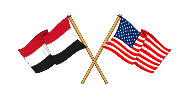 America and Yemen alliance and friendship — Stock Photo, Image