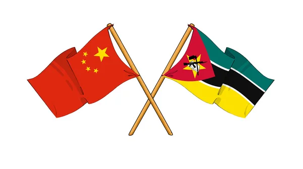 Alianza y amistad entre China y Mozambique — Foto de Stock