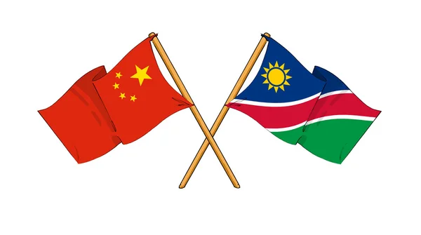 Alianza y amistad entre China y Namibia — Foto de Stock