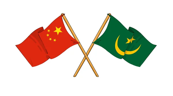 China and Mauritania alliance and friendship — Stock Photo, Image