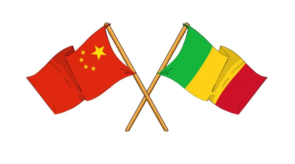 中国、マリの同盟および友情 — ストック写真