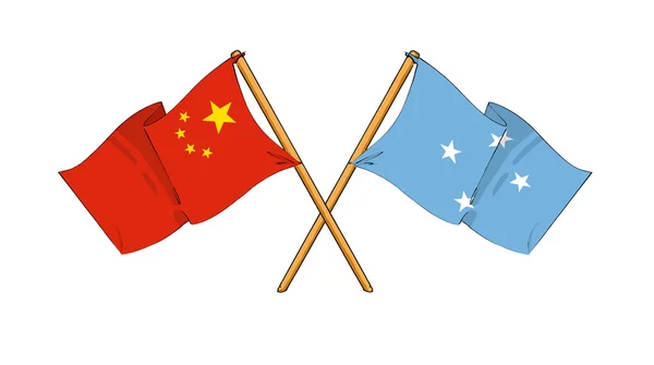 China and Federated States of Micronesia alliance and friendship — Stock Photo, Image