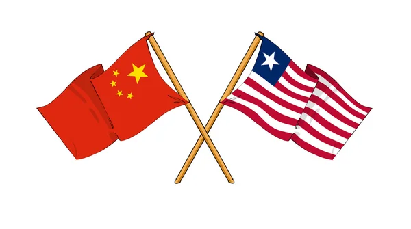 China and Liberia alliance and friendship — Stock Photo, Image