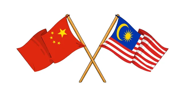 China and Malaysia alliance and friendship — Stock Photo, Image