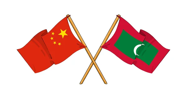 China and Maldives alliance and friendship — Stock Photo, Image