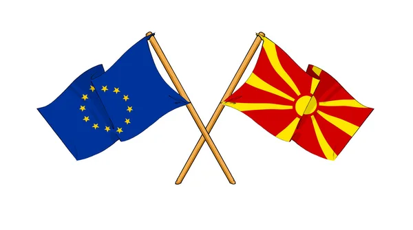 European Union and Republic of Macedonia alliance and friendship — Stock Photo, Image