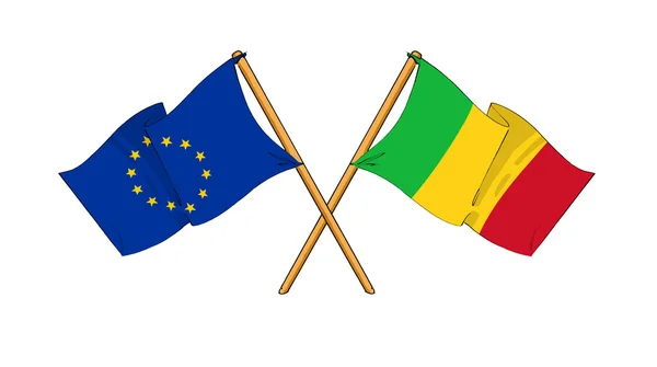 유럽 연합 및 말리 얼라이언스와 우정 — 스톡 사진